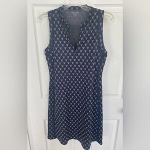 Tory Sport Tory Burch Navy and Gray Patterned Dress